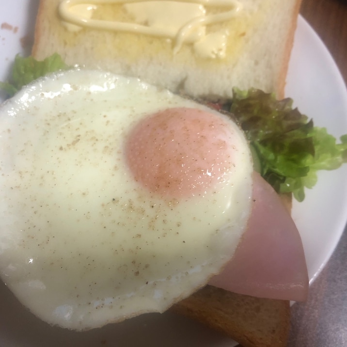アラジントースターで★目玉焼きハムサンド